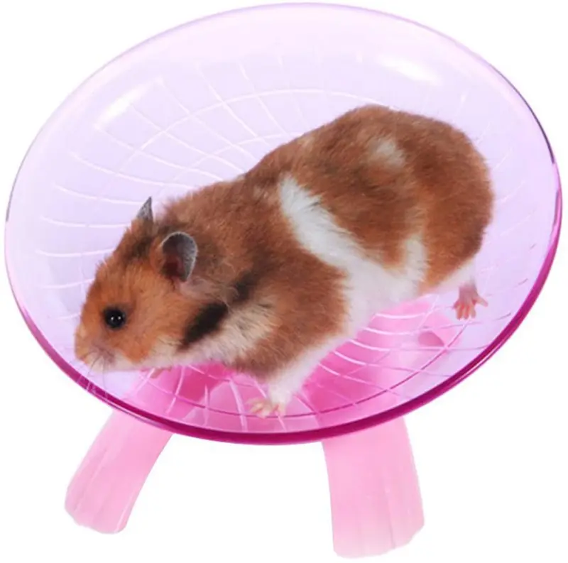 Wontee - Plato volador para hámster (rueda de ejercicio silenciosa, para rata gerbal, chinchillas, conejillos de indias, ardilla de animales pequeños