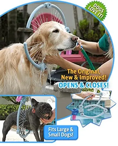 Woof Washer 360 herramienta de aseo para perros con forma de aro, Azul
