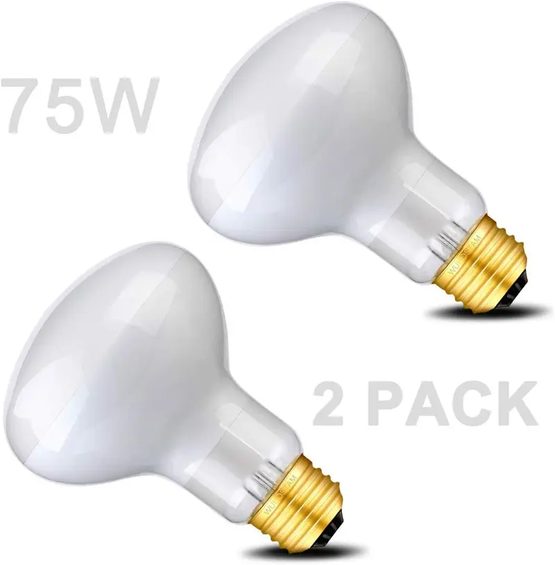 Wuhostam - Bombilla de cristal UVA de 75 W, luz blanca suave, para ortoisa, 2 unidades