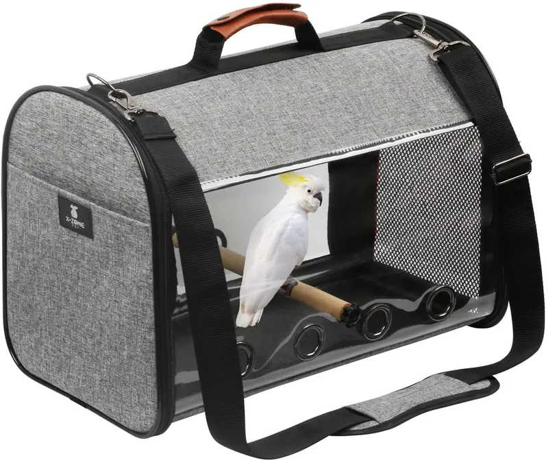 X-ZONE - Bolsa de viaje para pájaros, portátil para mascotas, para loros y loros, transparente, transpirable, portavelas ligero, jaula de viaje para pájaros, jaula de viaje para pájaros, etc.
