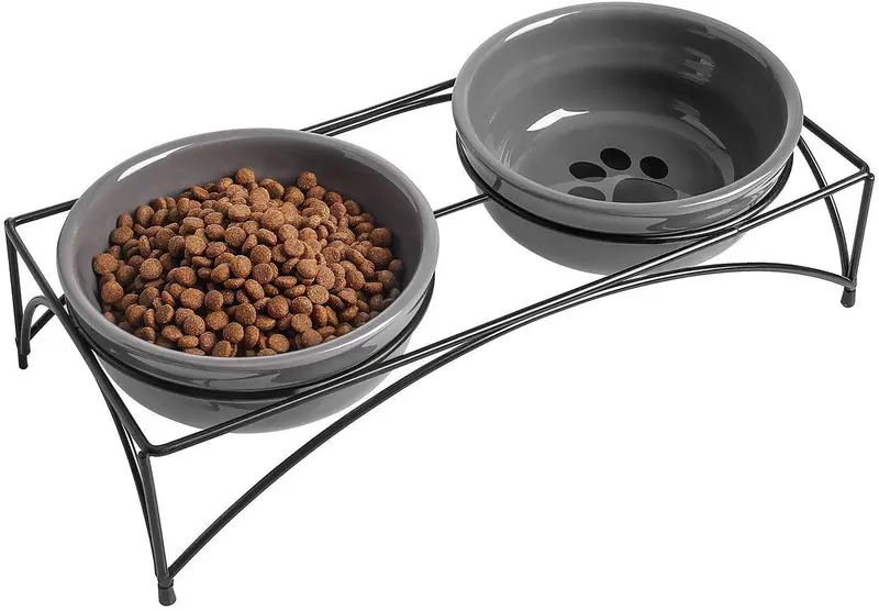 Y YHY Cuenco de cerámica para gatos, cuenco de comida o agua poco profundo y ancho, regalo para gato, plato para gato, 12 onzas