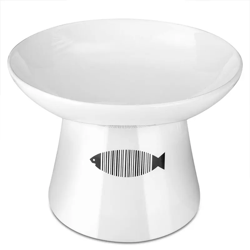 Yangbaga - Cuenco de agua y comida para gatos mayores grandes, antideslizante, 4.8 x 6.4 pulgadas, cuencos de cerámica premium con soporte, resistente y anticaídas