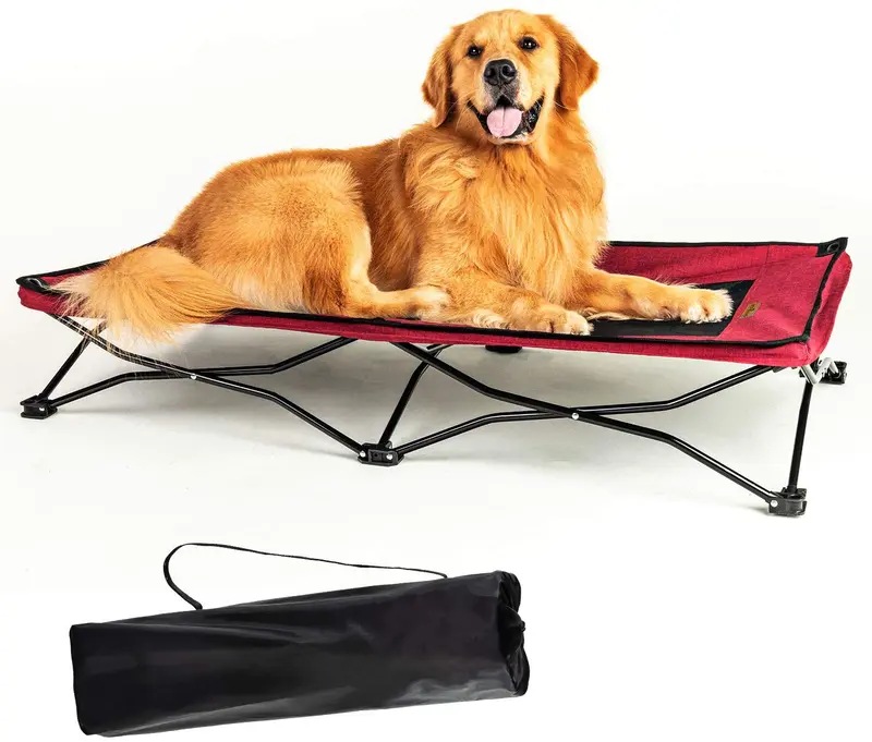 YEPHHO Cama plegable grande para mascotas, portátil, transpirable, de malla, para dormir, 46 pulgadas de largo