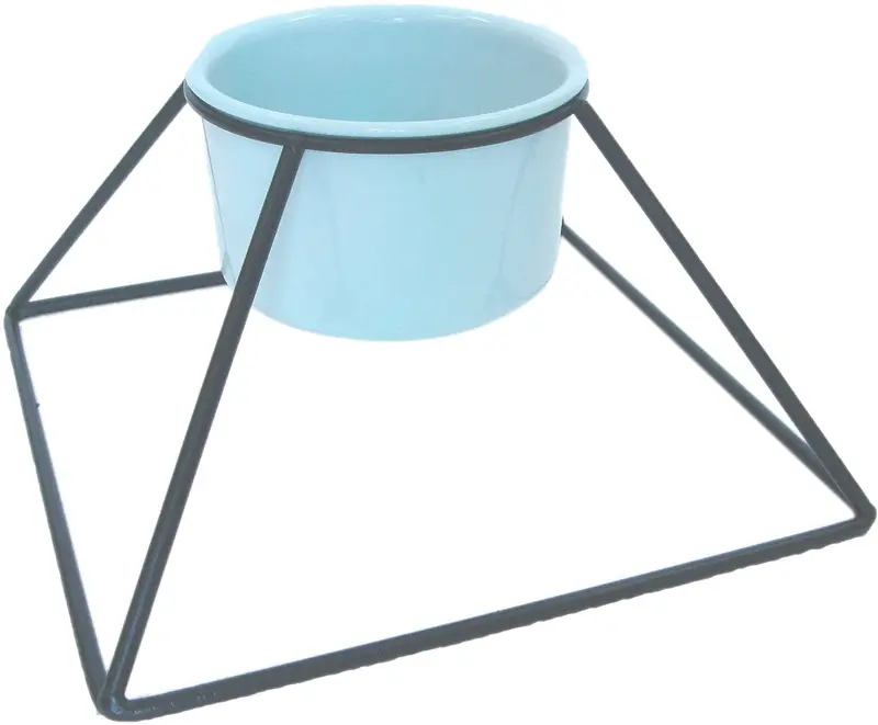 yml 5-Inch Hierro forjado con soporte Single plástico Feeder cuencos, 20-ounce