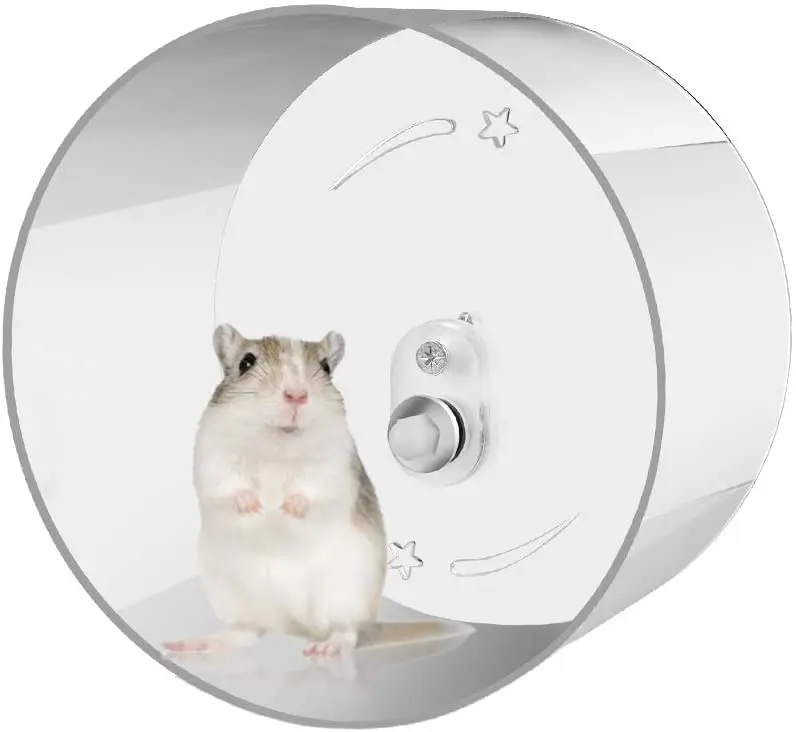 Zacro Hamster Exercise Wheel - Wall-Mounted Silent Running Wheel for Hamsters, Gerbils, Mice and Other Small Pets - 8.7''