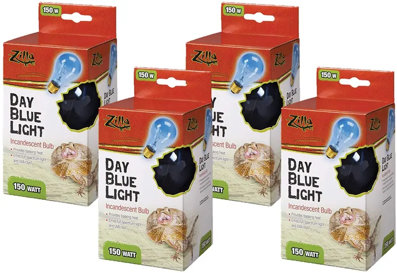 Zilla - Bombilla incandescente para reptiles (150 W, 4 unidades), color azul