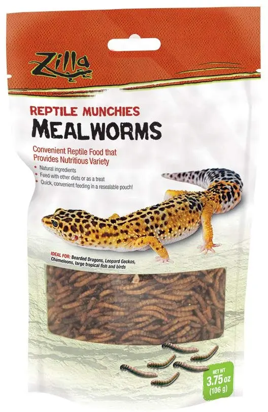Zilla Reptil Alimentos Munchies Mealworm, 3.75-ounce