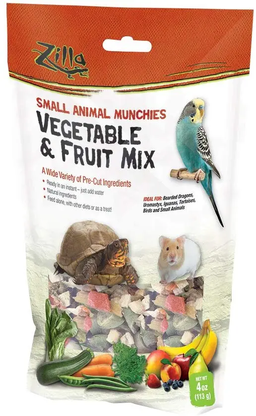 Zilla Reptil Alimentos Munchies Vegetable & Fruit Mix, 4-Ounce