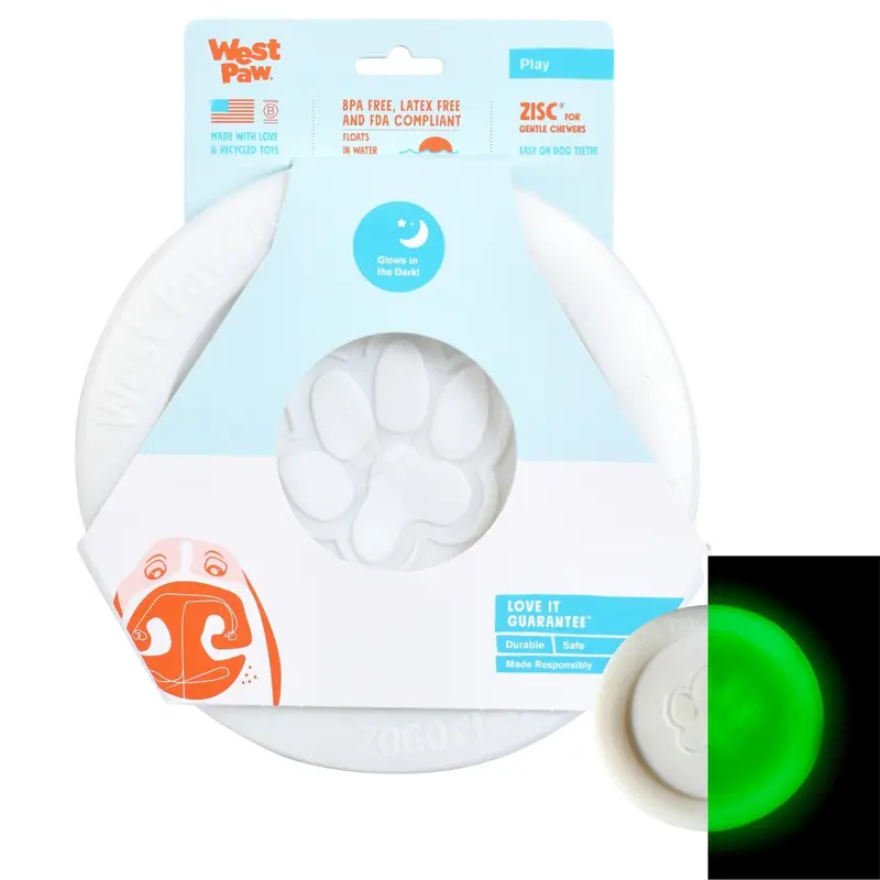 ZISC Disco con Brillo en Obscuridad de West Paw® - Glow Frisbee para Perros