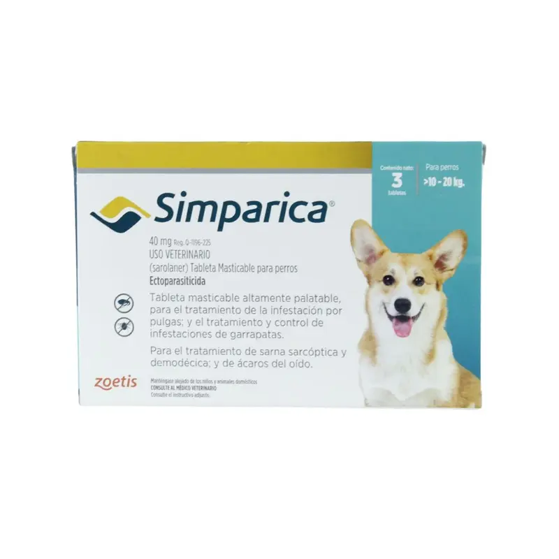 Zoetis Simparica 40 Mg  >10 - 20 Kg 3 Tab