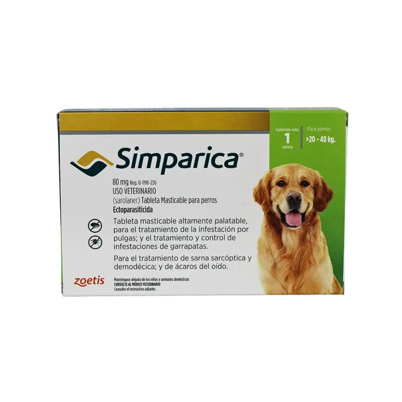 Zoetis Simparica 80Mg 20-40Kg 1 Tab