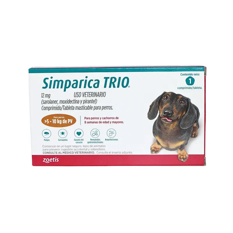 Zoetis Simparica Trio 12Mg 5-10 Kg 1 Tab