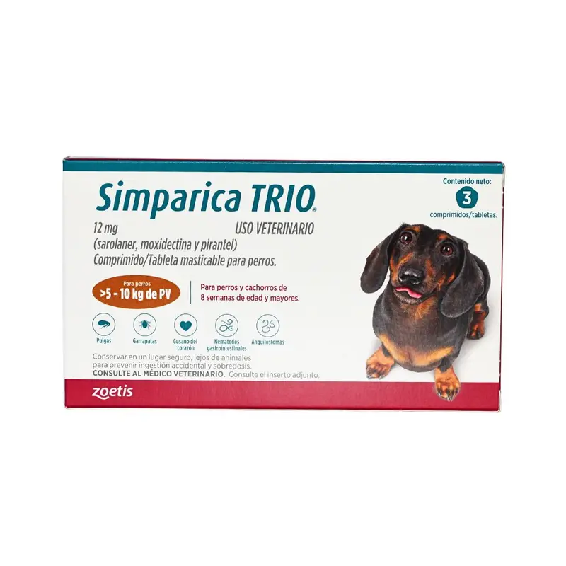 Zoetis Simparica Trio 12Mg 5-10 Kg 3 Tab