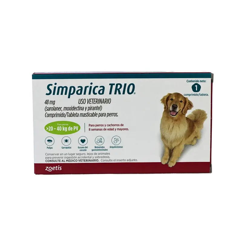 Zoetis Simparica Trio 48Mg 20-40 Kg 1 Tab