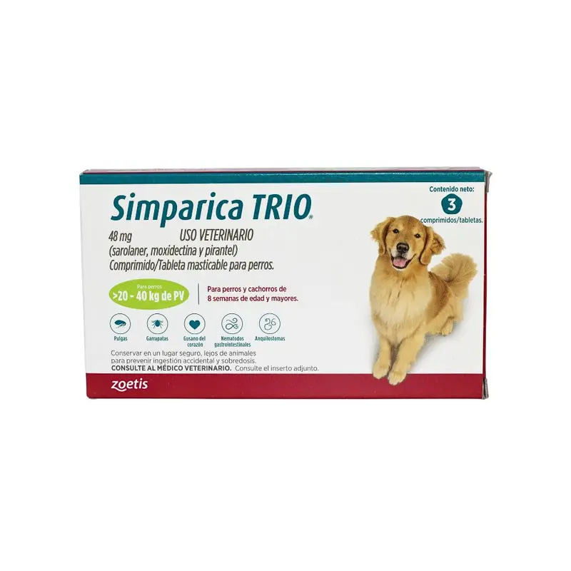 Zoetis Simparica Trio 48Mg 20-40 Kg 3 Tab