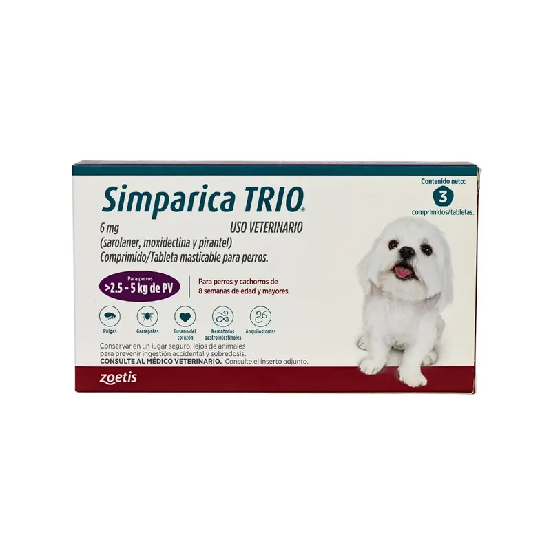 Zoetis Simparica Trio 6Mg 2.5-5 Kg 3 Tab