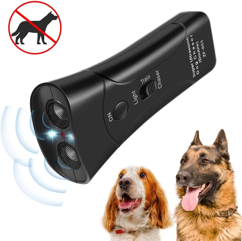 Zomma - Repelente de perro de mano, infrarrojo ultrasónico, tapón de corteza + entrenamiento para perros de buen comportamiento