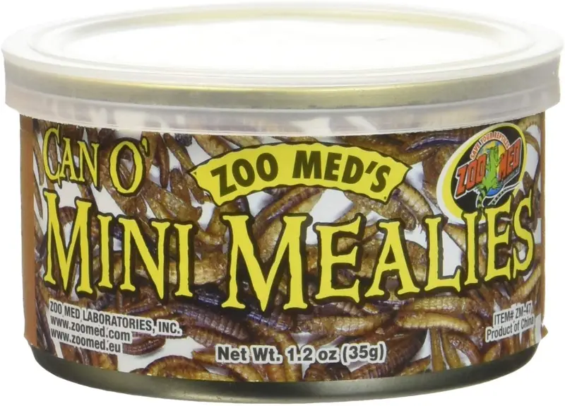 Zoo Med 2 Pack of Can O Mini Mealies Pet Food, 1.2 Ounces Per Can
