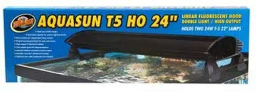 Zoo Med aquasun T5-HO doble luz fluorescente lineal capucha, 24-inch