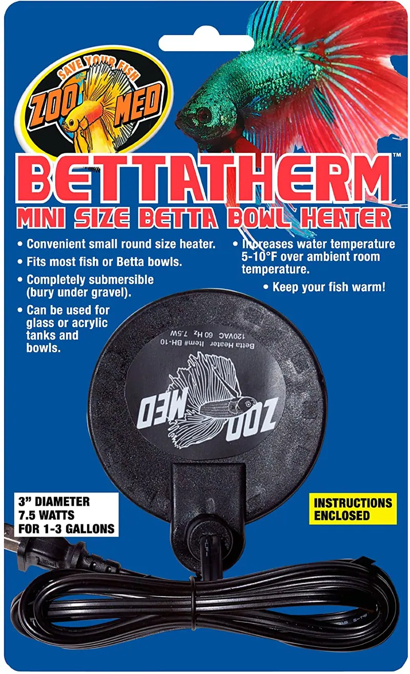 Zoo Med bettatherm sumergibles Betta calentador de tazón 7,5 vatios