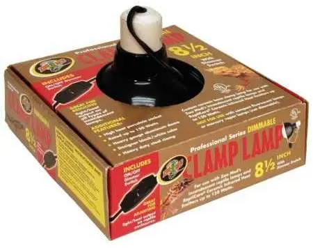 Zoo Med Deluxe lámpara de abrazadera regulable con 8.5-inch Dome, Color negro
