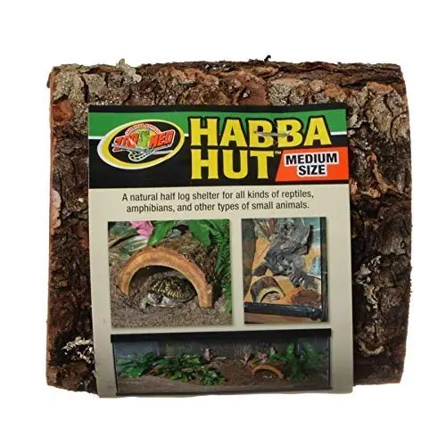Zoo Med Habba Hut Natural Medio tronco con refugio de corteza mediano (5 pulgadas de largo x 5.5 pulgadas de ancho x 3 pulgadas de alto) – Paquete de 3