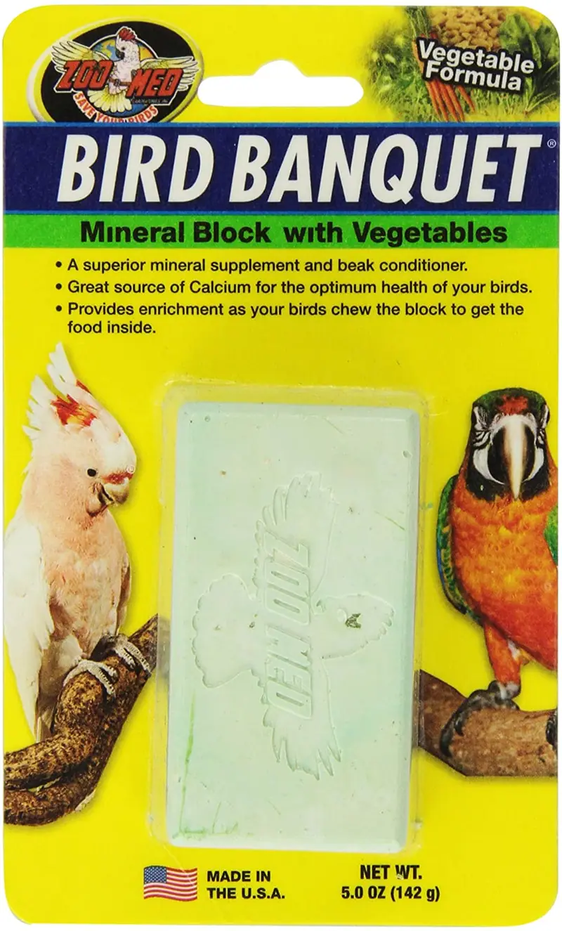 Zoo Med Mineral Bloque con verduras banquete de aves, 5-Ounce