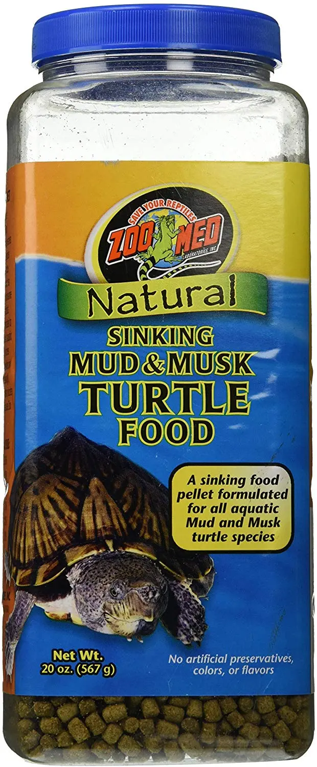 Zoo Med Natural Sinking Mud and Musk Turtle Food, 20 Ounces Each