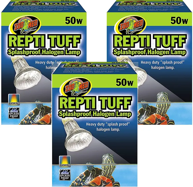 Zoo Med Repti Tuff Splashproof Lámparas halógenas 50 vatios (3 Pack)