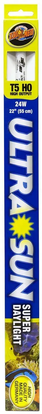Zoo Med T-5 HO Ultra Sun Super Daylight Fluorescent Bulb, 24 Watts