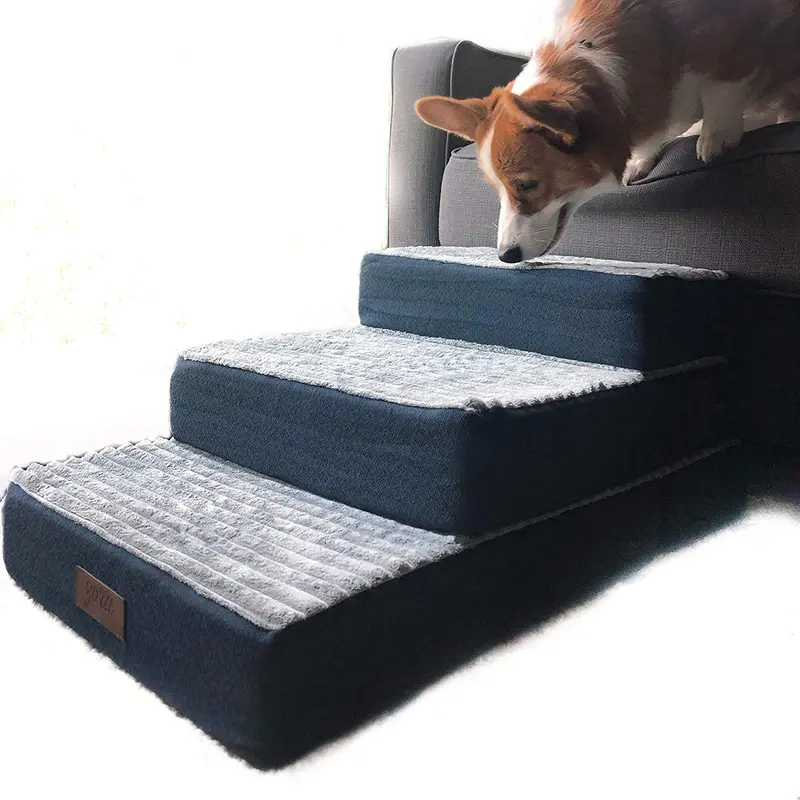 Zora 2 in 1 Foam Pet Stairs & Foam Dog Bed - Cat Stairs Orthopedic Dog Bed Medium Pet Bed Large Dog Beds Small Dog Bed Small Pet Steps for Bed Pet Beds Memory Foam Dog Bed for Crate Dog Pillow