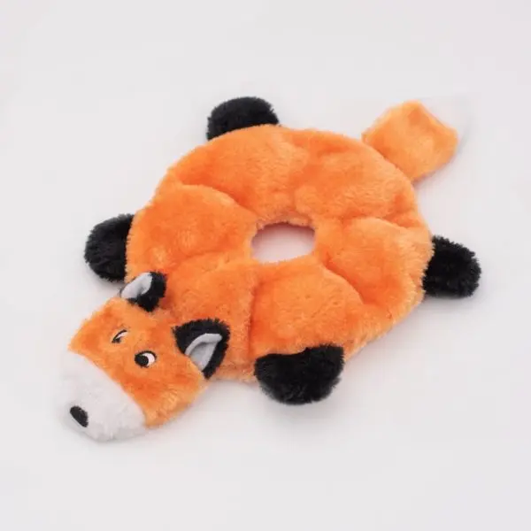 Zorrillo Redondo de Peluche con 6 Squeakers  - Zippy Loopy Fox