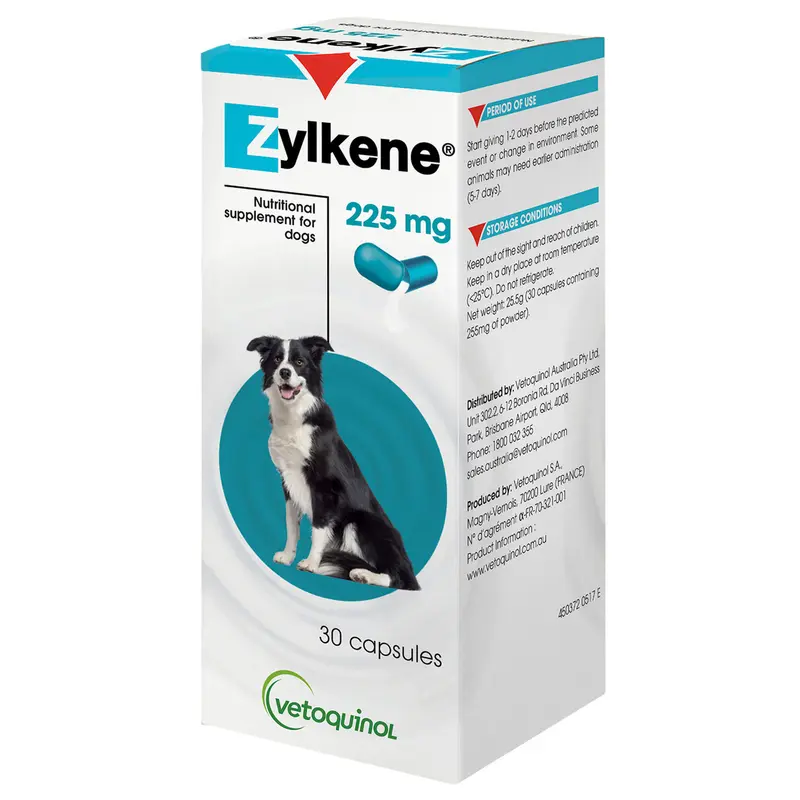 Zylkene 225 mg Antiestrés Natural Perros y Gatos | 30 Cápsulas