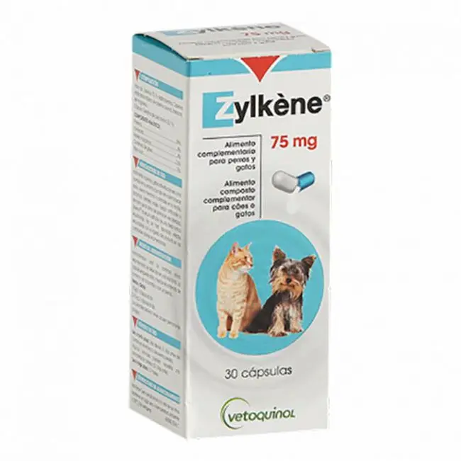 Zylkene 75 mg 30 Cápsulas | Antiestrés Natural para Perros y Gatos hasta 10 kg
